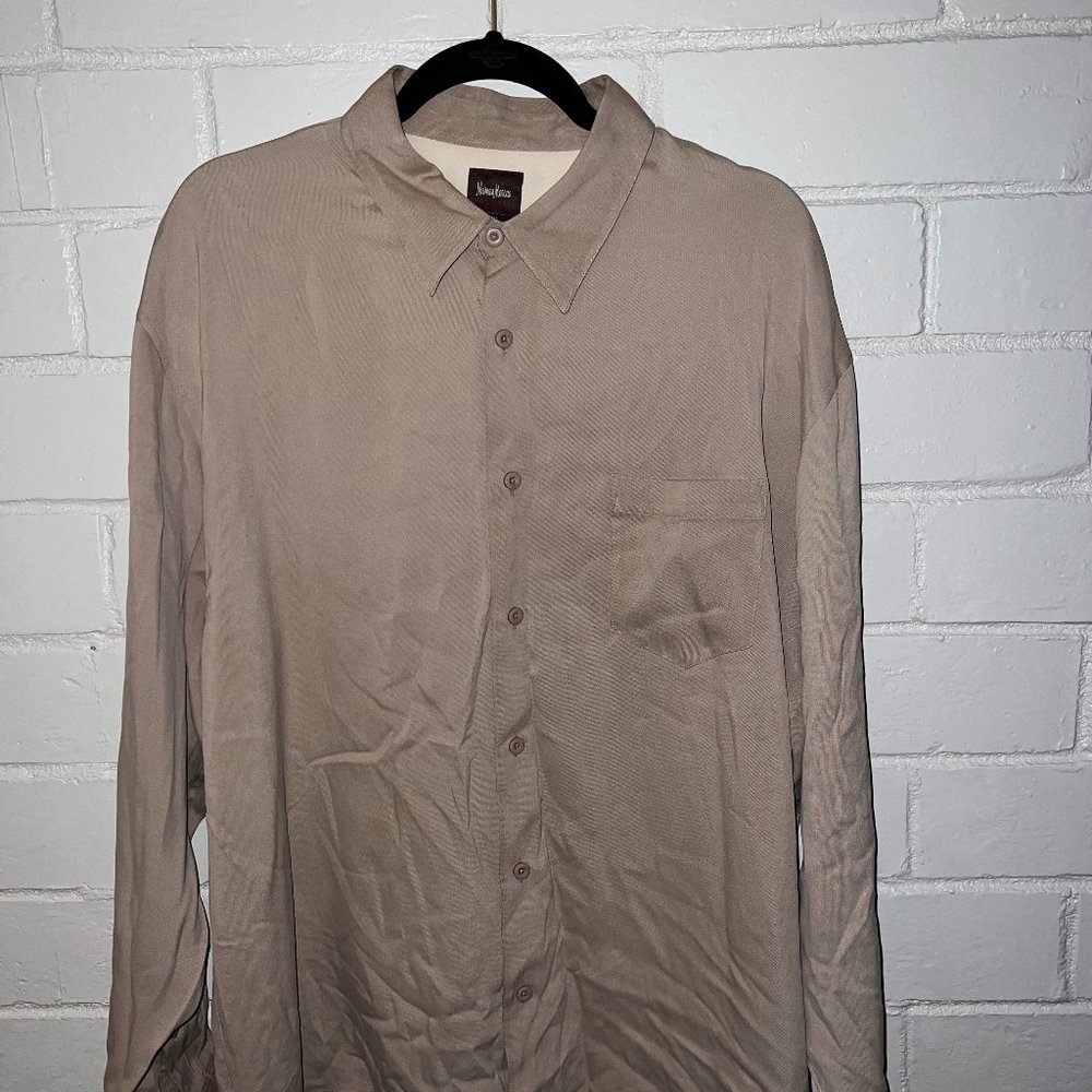 neiman marcus xl silk button down shirt